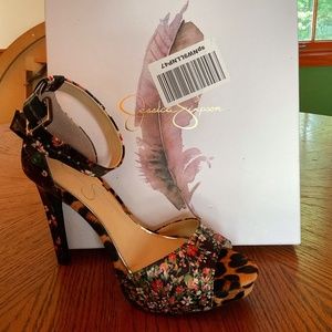 Jessica Simpson divene foral & leopard 4” heel NEW